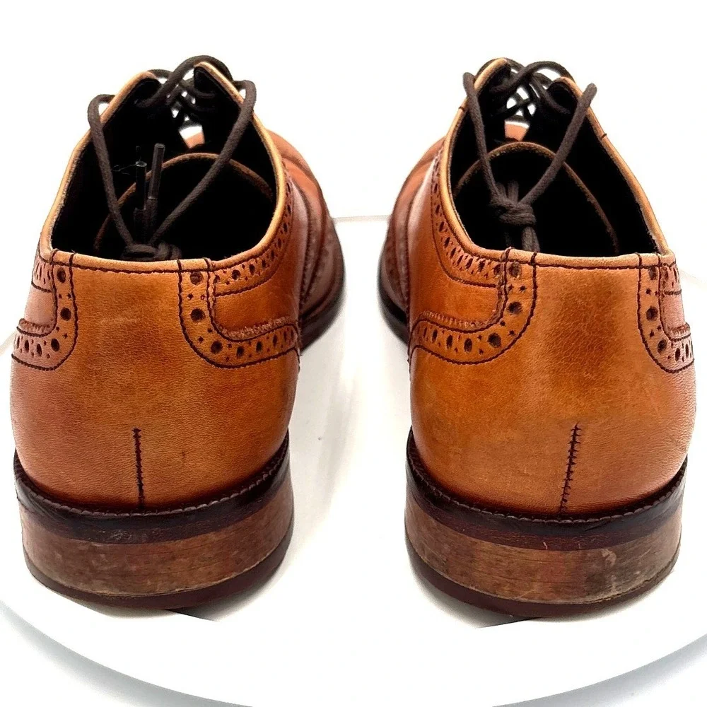 Cole Haan Cambridge Wingtip Oxford Mens 9 M British Tan Leather Shoes C12210